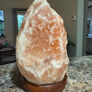 Natural Himalayan Salt Lamp with Wooden Base